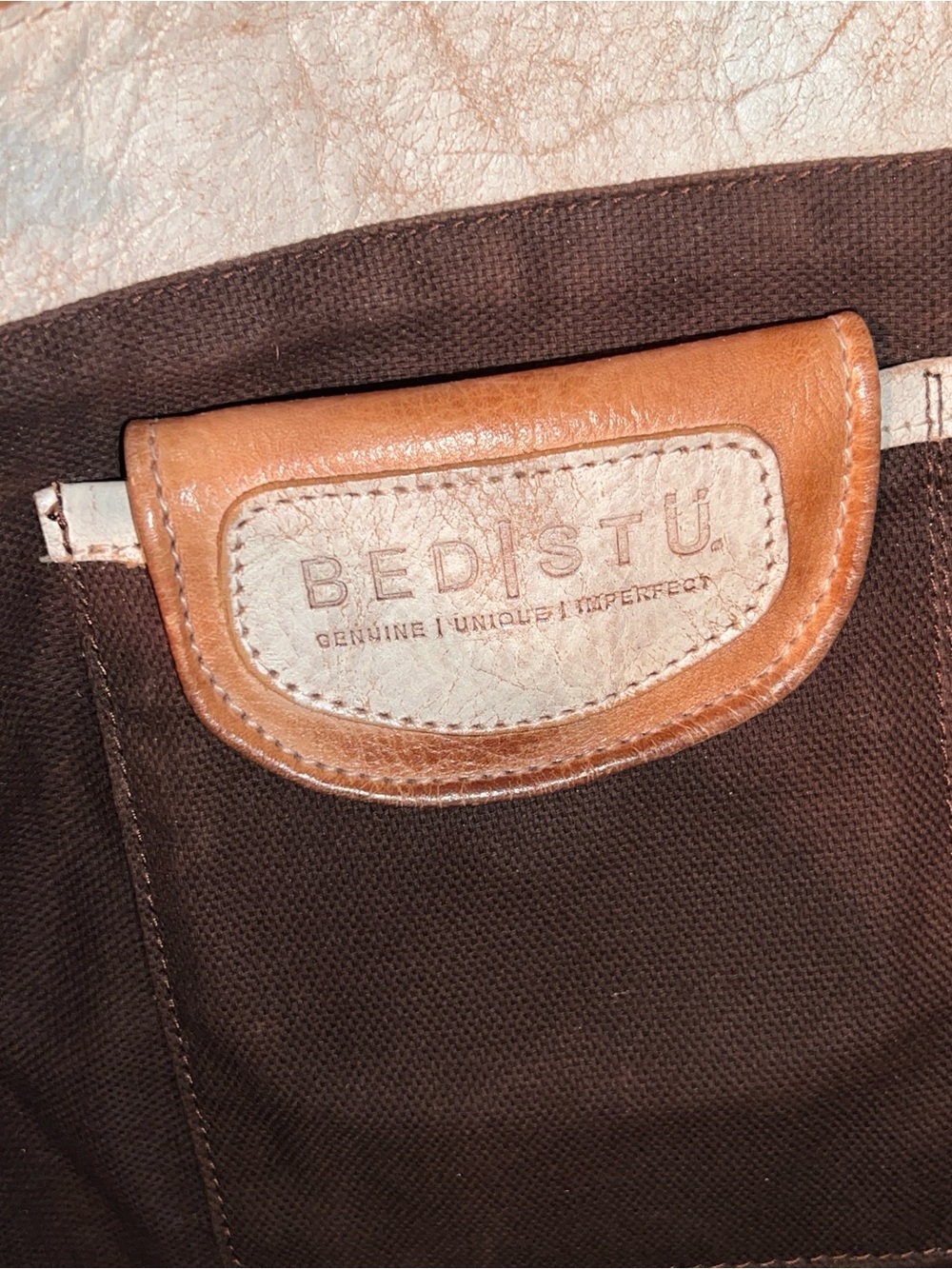 Bed|Stü Amelie Tote Bag Purse Nectar Lux Tan Rustic Handmade Purse - Picture 3 of 16